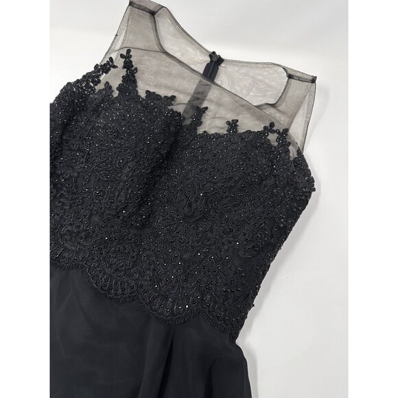 Black sequens  Cocktail Ed Young dress size Small‎  flowy  Elegan night gown - Picture 9 of 9